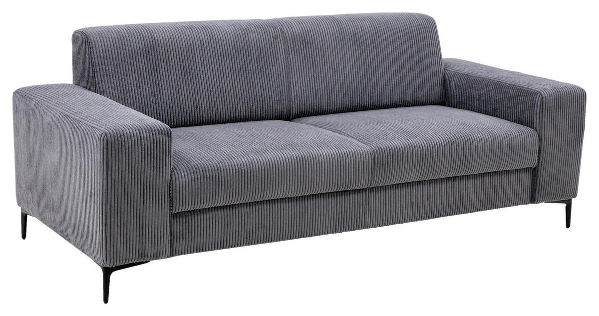 3-Sitzer-Sofa Gordon - Anthrazit/Schwarz, Basics, Textil (194/75/81cm) - P & B