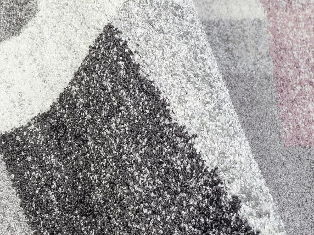 Webteppich Grau/flieder Astor Grid Rund Ø 200 Cm - Flieder/Grau, KONVENTIONELL, Textil (200/290cm) - Novel