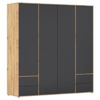 Drehtürenschrank Nabila Grau Eiche Artisan Deko - Eiche Artisan/Grau, MODERN, Holzwerkstoff (187/194/53cm) - Rauch Möbel