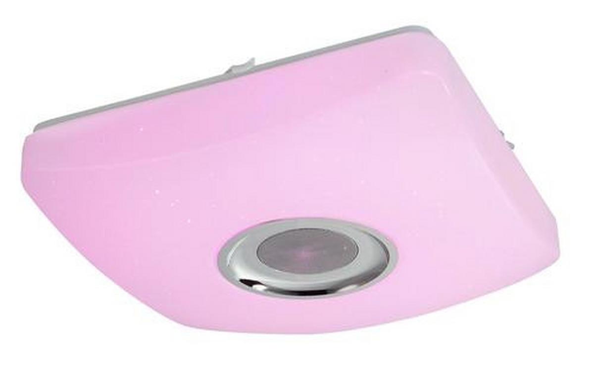 Led-deckenleuchte Ayleen L: 36,5 Cm Mit Farbwechsler - Chromfarben/Weiß, Basics, Kunststoff/Metall (36,5/36,5/9cm) - Globo