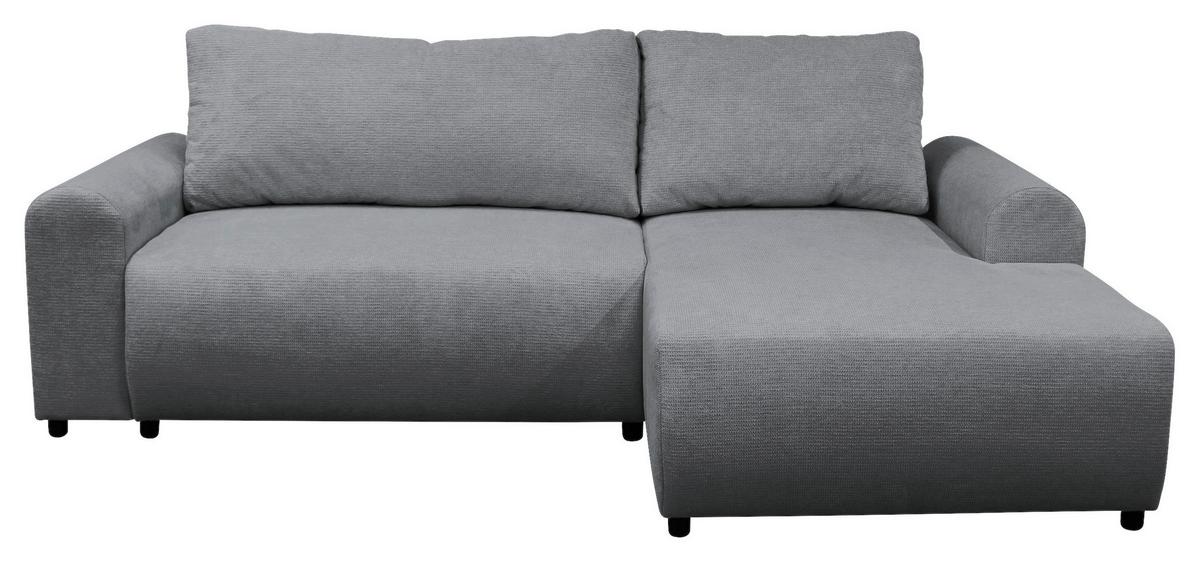 Ecksofa Velo Grau S: 250x160 cm - Schwarz/Grau, Design, Textil (250/160cm) - MID.YOU