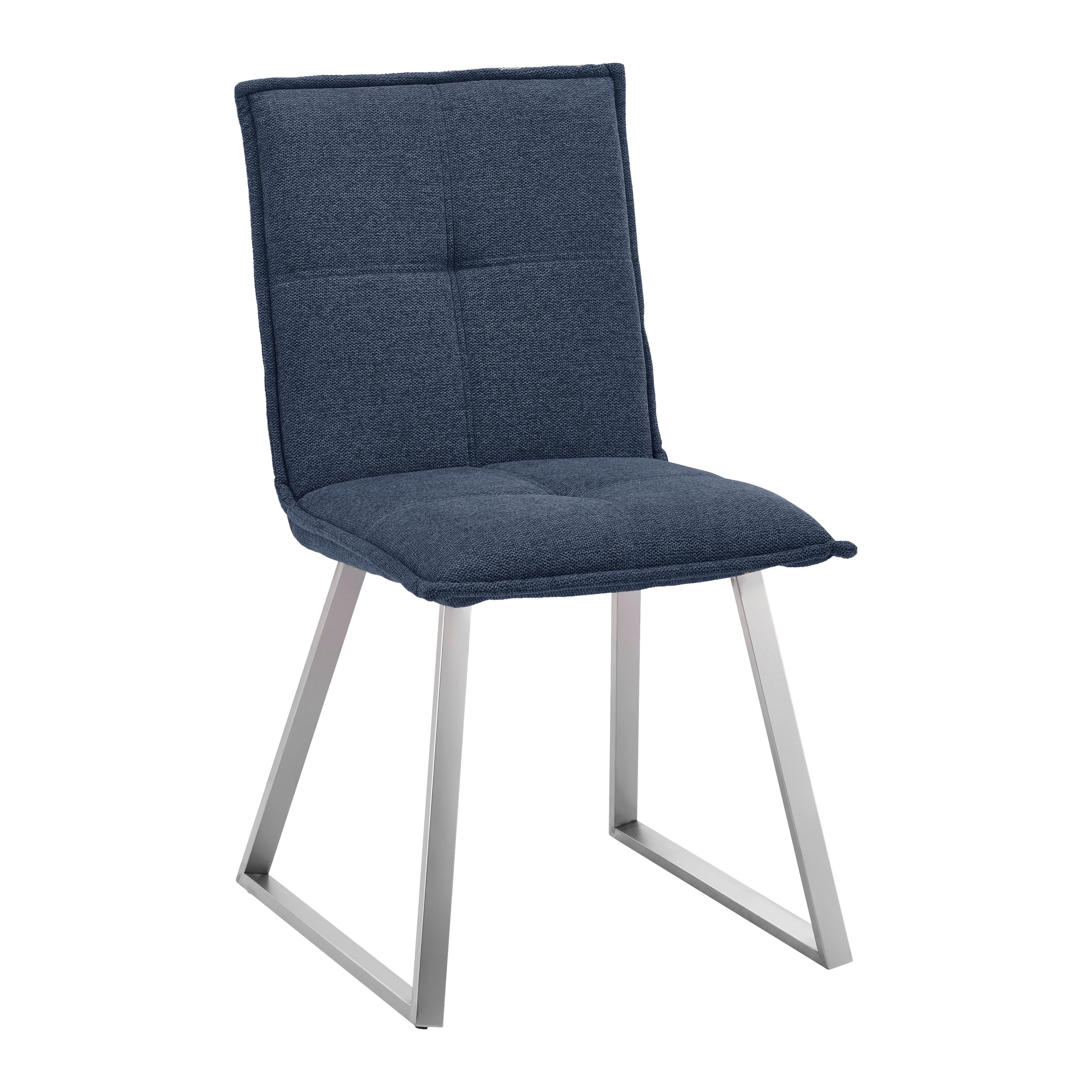 Stolička Emilio Modrá - modrá/farby ušľachtilej ocele, Moderný, kov/drevo (46/85/55cm) - Bessagi Home