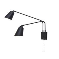 Wandleuchte Bremen 2-Flammig mit Schalter - Schwarz, Basics, Metall (12/12/2,5cm) - It's about Romi