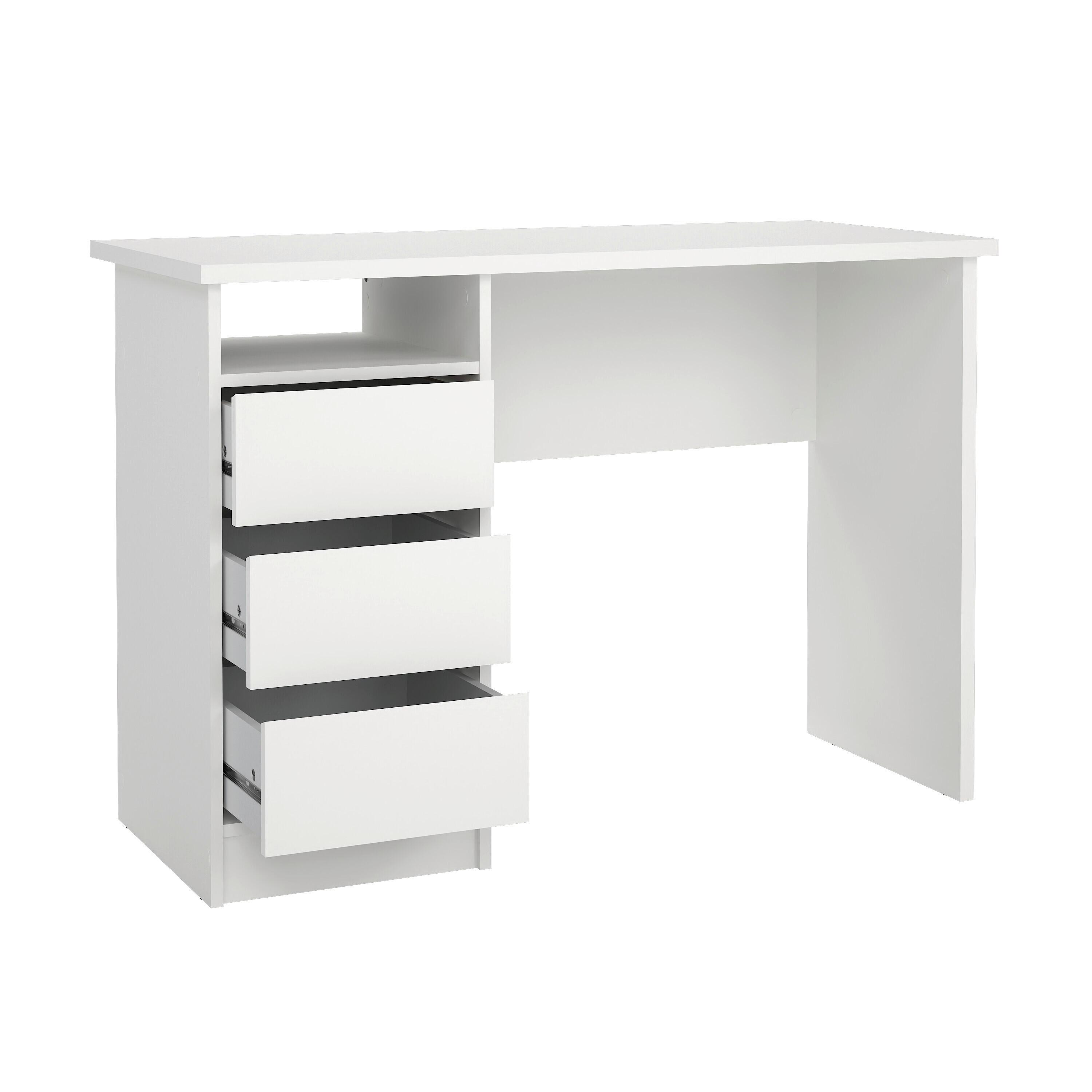 Schreibtisch Function Plus, Weiß, L: 110 cm - Weiß, MODERN, Holzwerkstoff (110/48,5/76cm) - MID.YOU