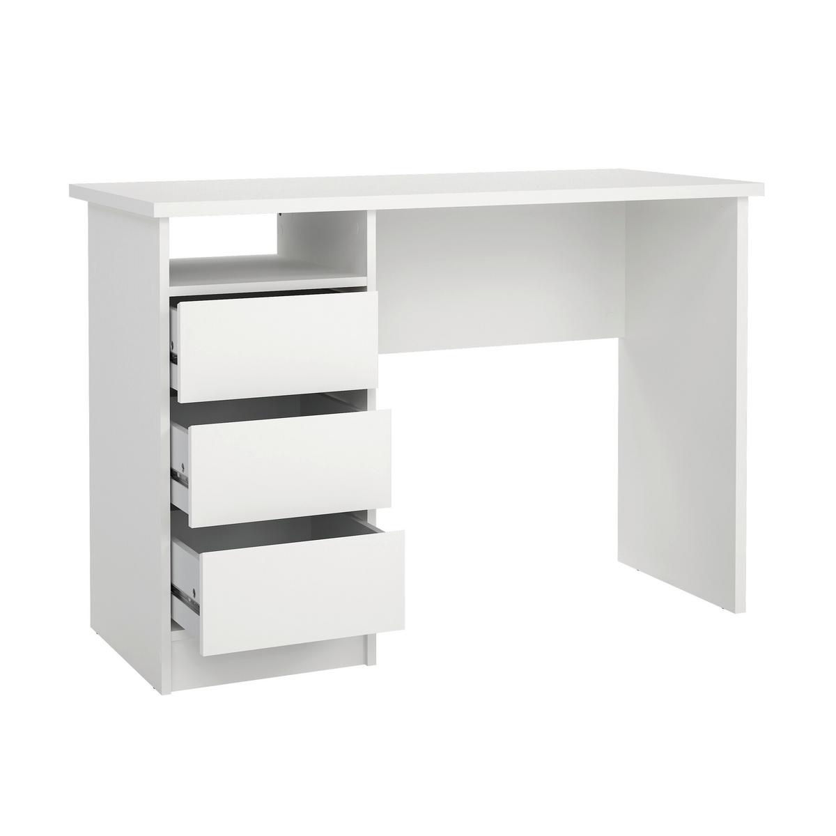 Schreibtisch Function Plus, Weiß, L: 110 Cm - Weiß, MODERN, Holzwerkstoff (110/48,5/76cm) - MID.YOU