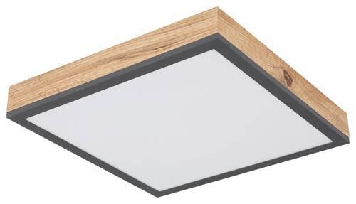 LED-Deckenleuchte Doro L: 30 cm - Opal/Graphitfarben, Basics, Kunststoff/Metall (30/30cm) - Globo