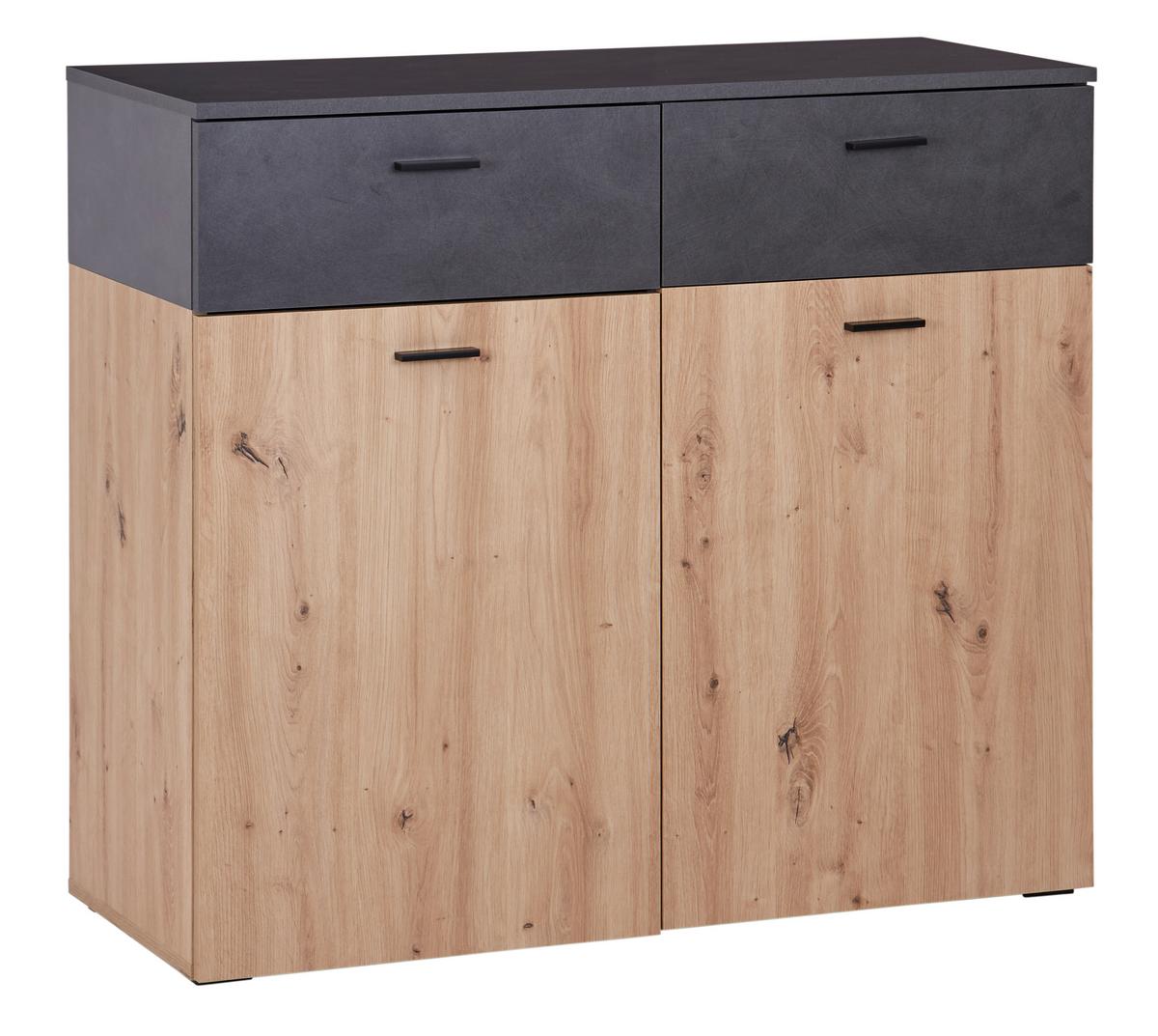 Kommode 100 cm Duos, Eiche Dekor/Matera - MODERN, Holzwerkstoff (100/89,4/40cm)