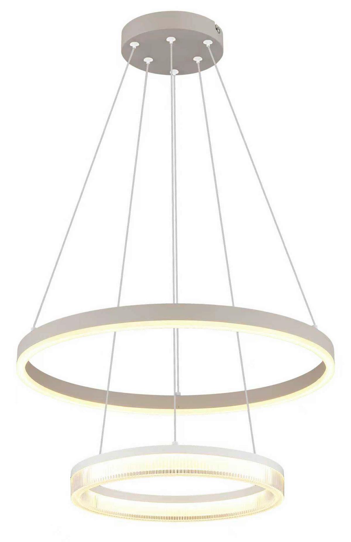 LED-Hängeleuchte, 3000k Cayla - Sandfarben/Transparent, Basics, Kunststoff/Metall (50/150cm) - Luca Bessoni