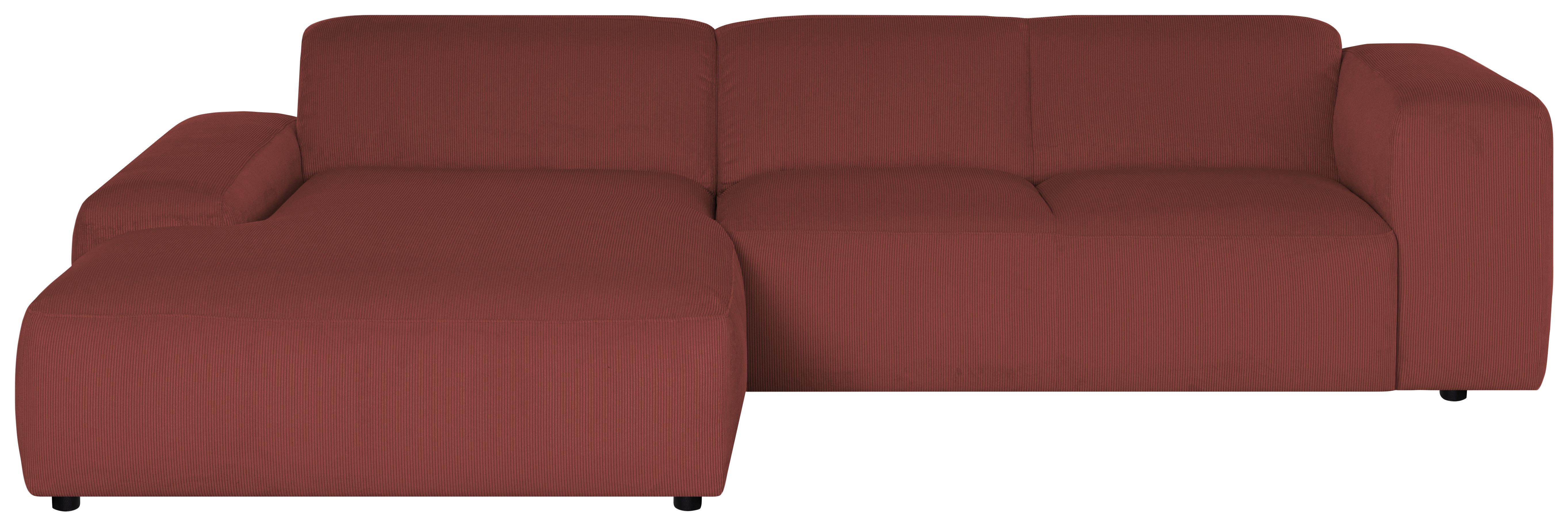 ECKSOFA Hannah Rot 200x304 cm - Rot/Schwarz, Design, Textil (200/304cm) - MID.YOU
