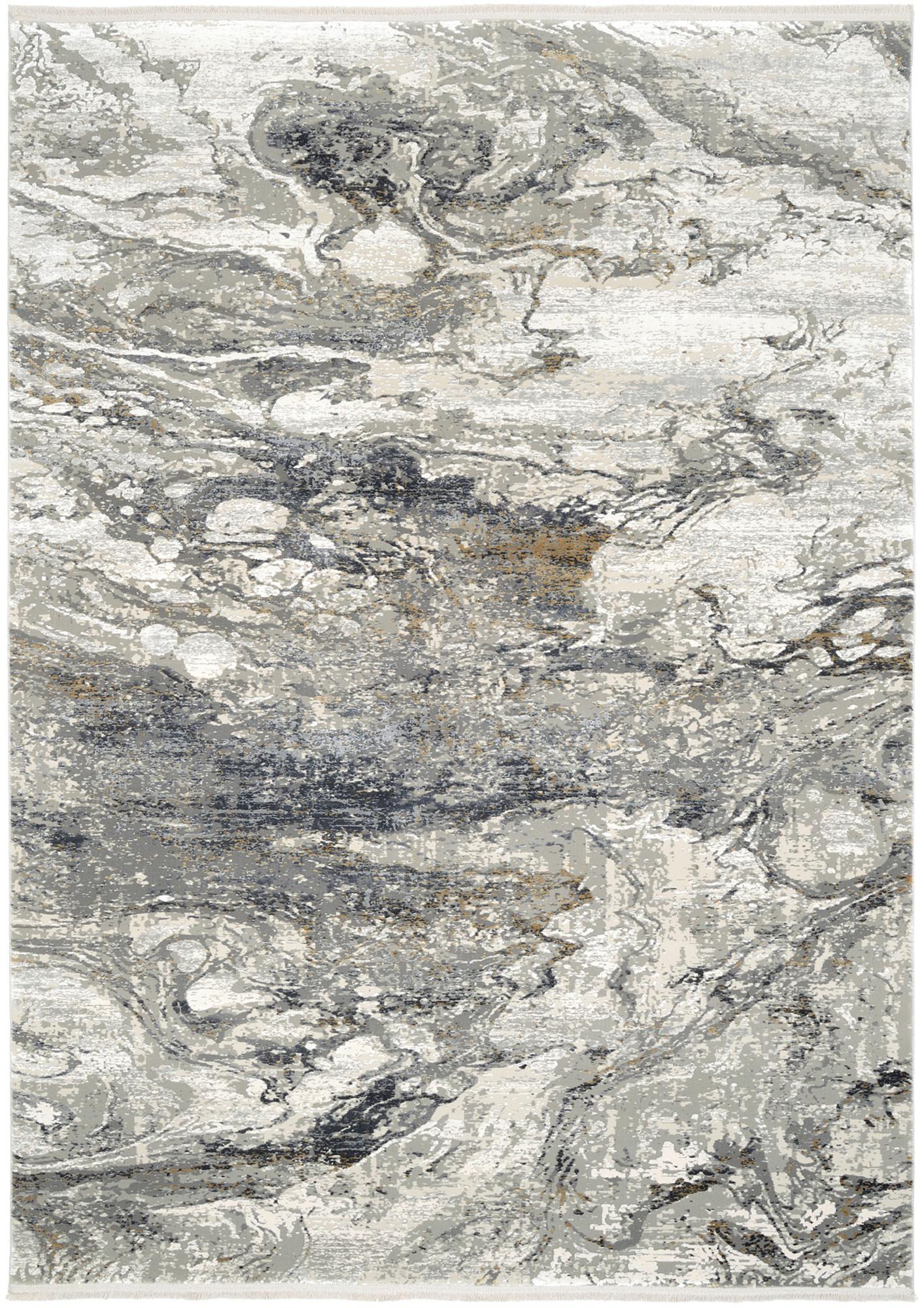 Webteppich Lille Grau/goldfarben 140x200 Cm