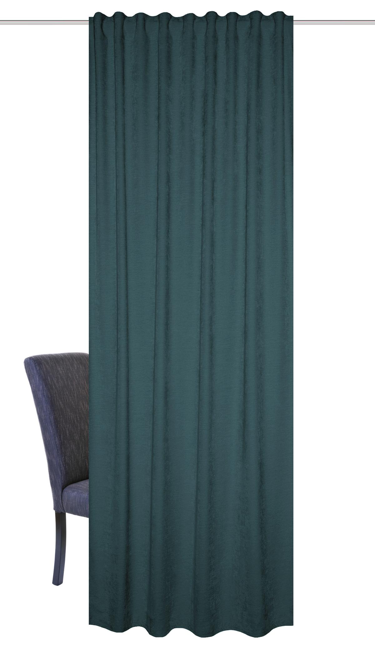 Fertigvorhang Wolly Petrol B: 135 cm - Petrol, Basics, Textil (135/160cm) - Schmidt W. Gmbh