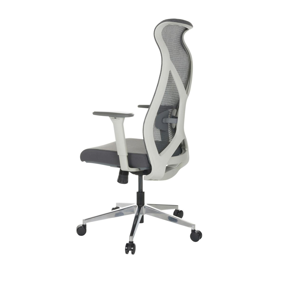 Drehstuhl Azurro White - Silberfarben/Schwarz, Basics, Kunststoff/Textil (69/119-128/60cm) - MID.YOU
