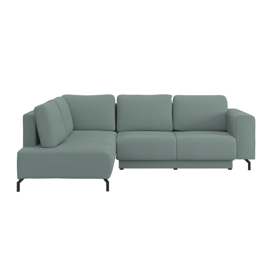 Ecksofa mit Schlaffunktion und Bettkasten Veni, Mintgrün