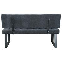 Sitzbank Mit Lehne Dunkelgrau Volda 140x85 Cm - Dunkelgrau/Schwarz, MODERN, Textil/Metall (140/85/56cm) - MID.YOU