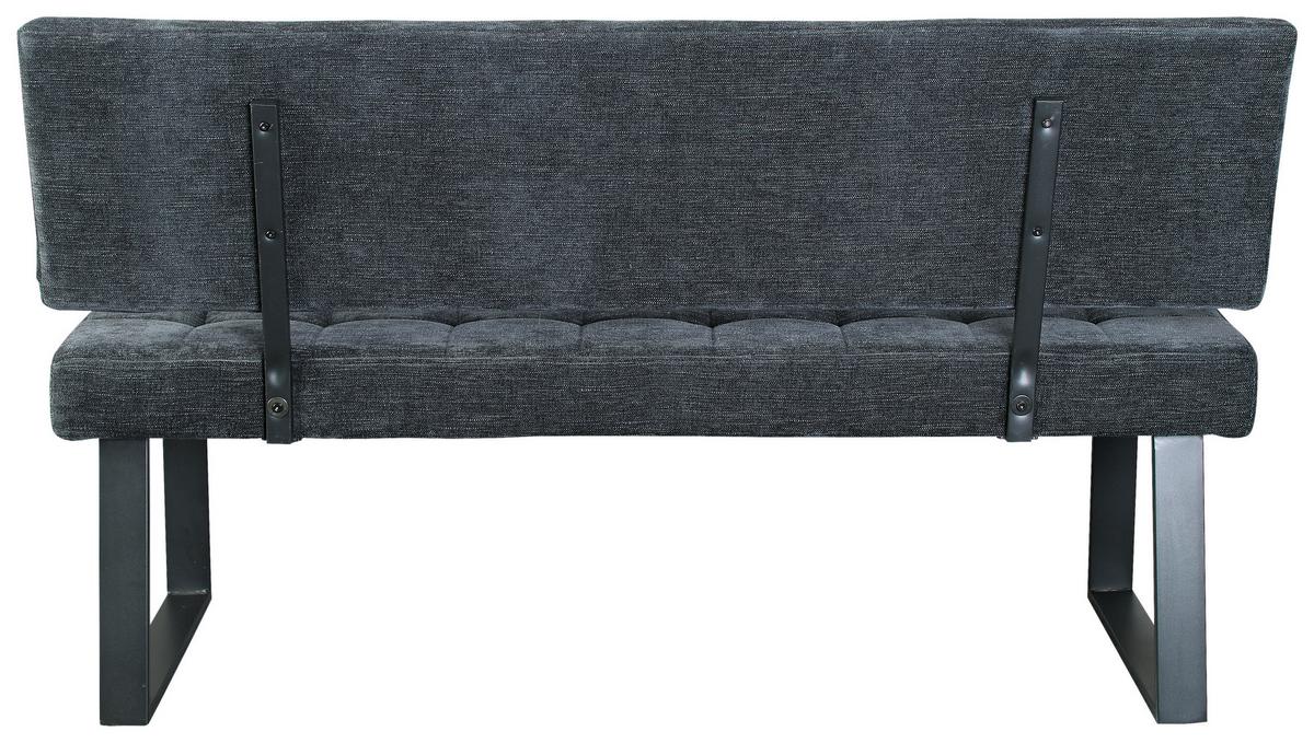 Sitzbank Mit Lehne Dunkelgrau Volda 140x85 Cm - Dunkelgrau/Schwarz, MODERN, Textil/Metall (140/85/56cm) - MID.YOU