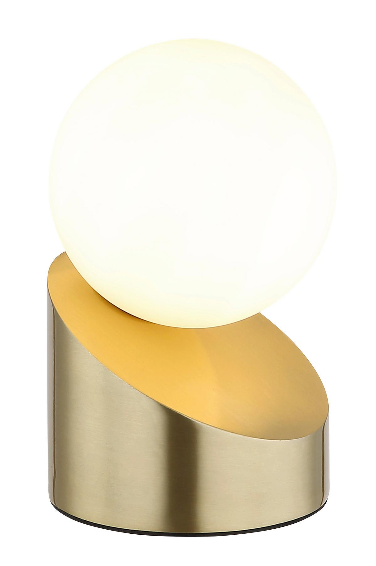 Led-tischleuchte Exkl. 1xg9 - Messingfarben/Schwarz, Design, Glas/Kunststoff (10/16cm) - Globo