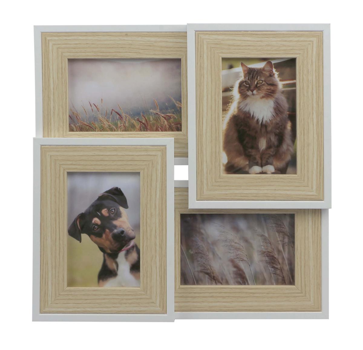 Képkeret Kevin - fehér/világosbarna, Konventionell, faalapú anyag/Üveg (35,5/35,5/1,5cm) - Luca Bessoni