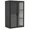 Hängevitrine Flokas Schwarz B: 60 cm - Transparent/Schwarz, Design, Glas/Metall (60/95/35cm) - MID.YOU