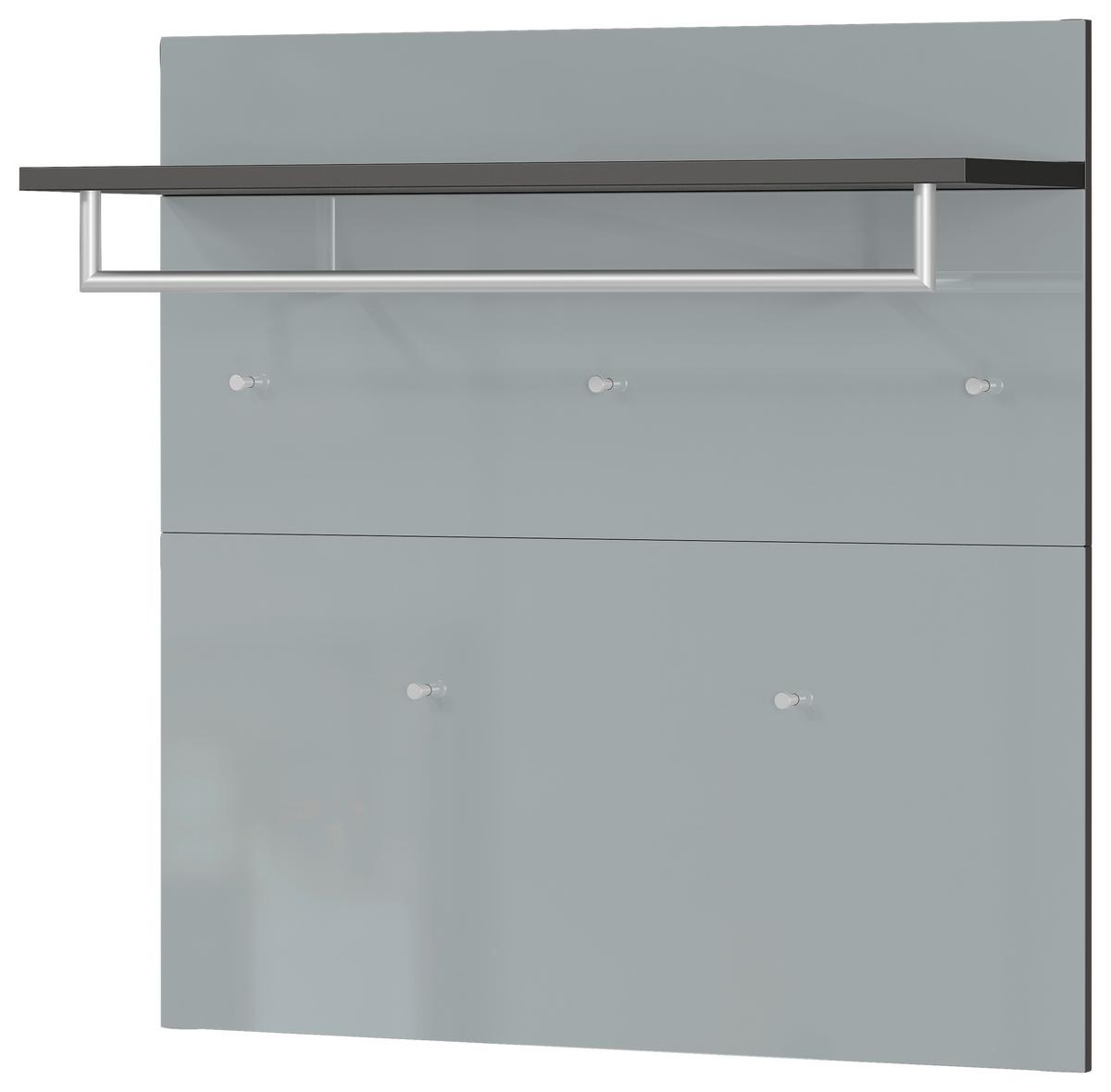 Garderobenpaneel Genova Graphitfarben B: 97 cm - Silberfarben/Graphitfarben, MODERN, Glas/Holzwerkstoff (97/96/30cm) - Germania