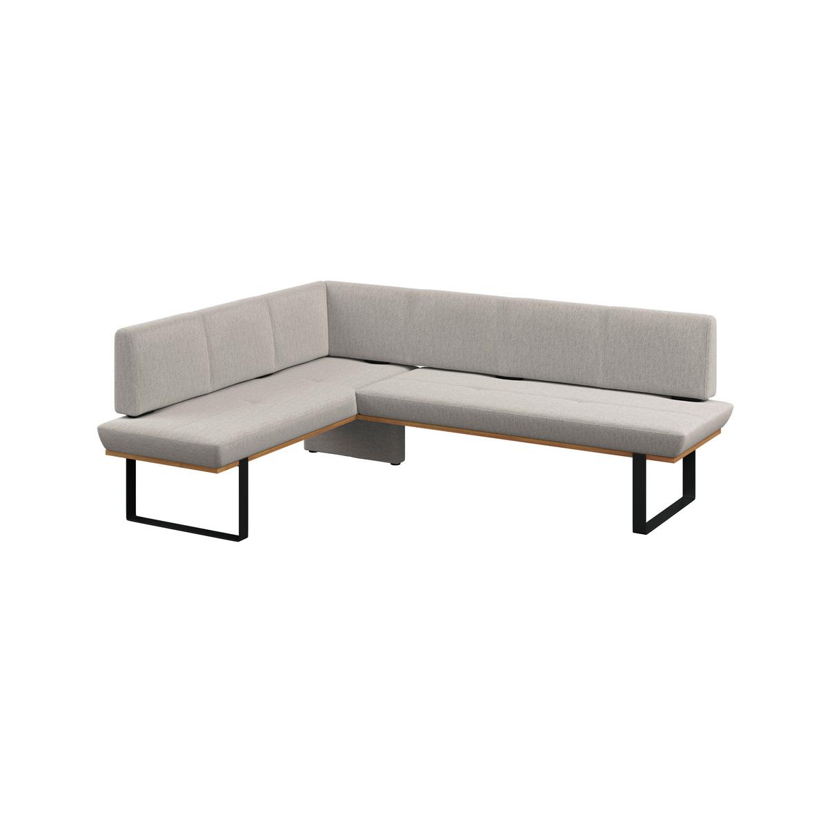 Eckbank Tristan Webstoff hellgrau, S:175x245cm - Hellgrau/Schwarz, MODERN, Holz/Textil (175/245cm) - James Wood