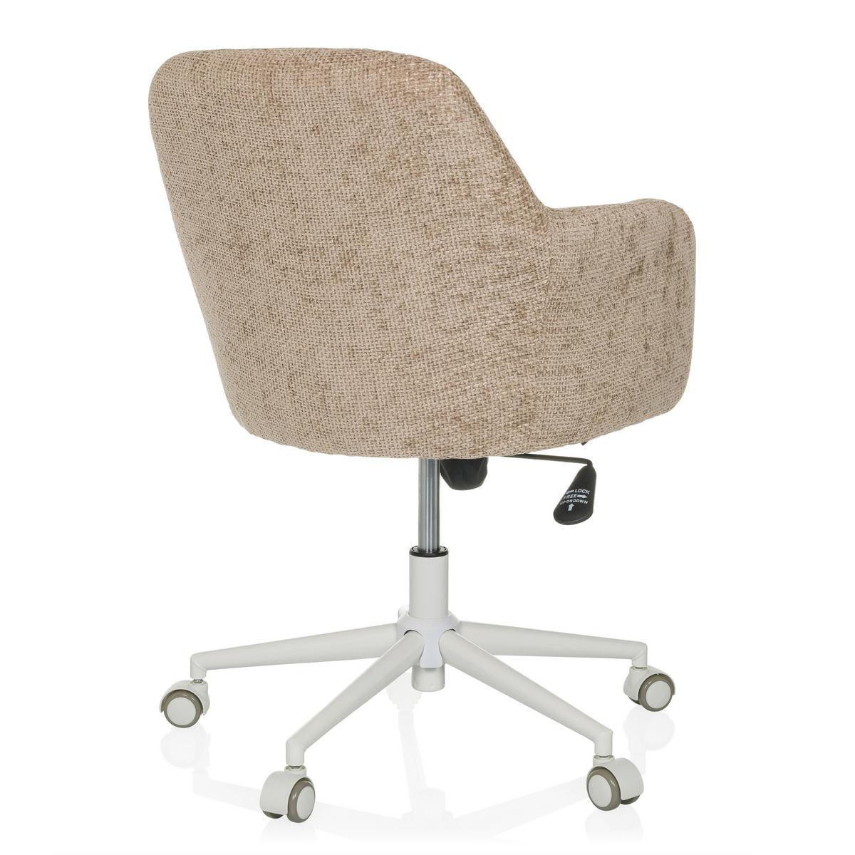 Drehstuhl Solao Home Beige B: 58 cm - Beige/Weiß, MODERN, Kunststoff/Textil (58/78/60cm) - MID.YOU
