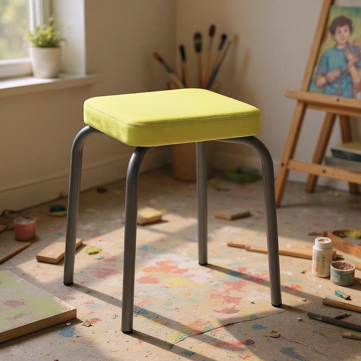 Stapelhocker Pik Anthrazit/Olivgrün H: 49 cm - Anthrazit/Olivgrün, Trend, Textil/Metall (36/49/36cm)