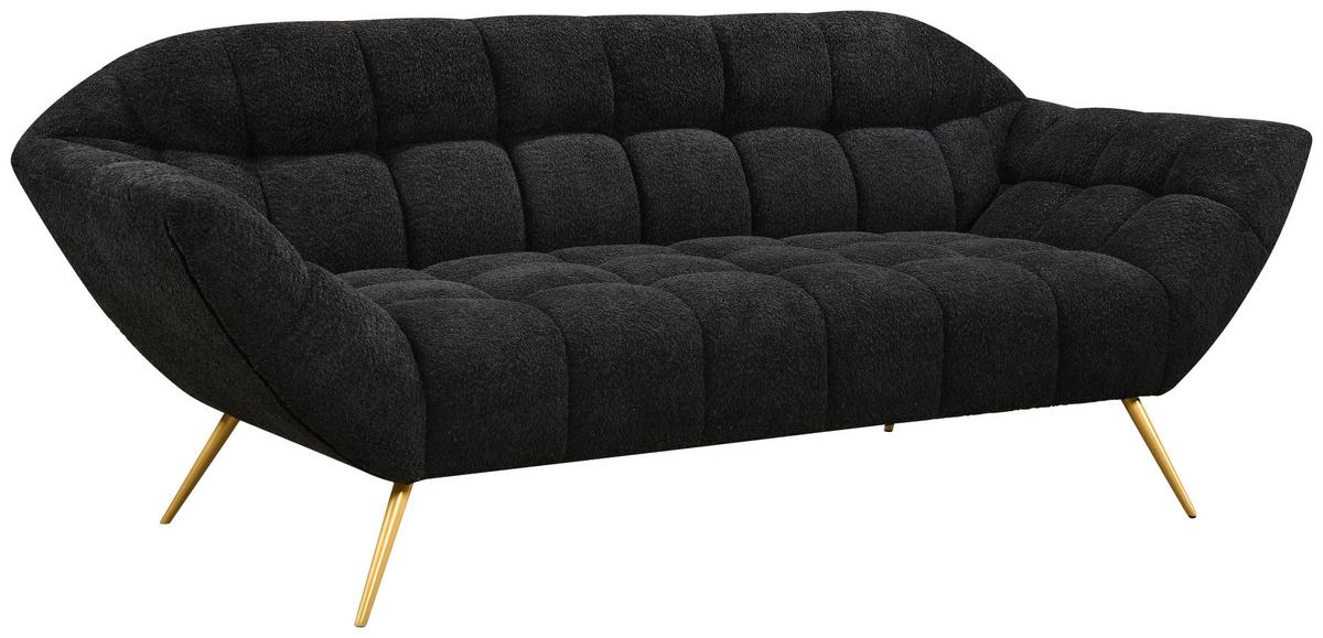 3-sitzer-sofa Janine Schwarz B: 220 Cm - Goldfarben/Schwarz, Design, Holz/Textil (220/85/85cm) - Livetastic