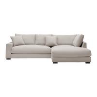 Rohová sedačka PEDRO, pravá, béžová, s vankúšmi - čierna/sivobéžová, Modern, textil/plast (300/190cm) - Mömax
