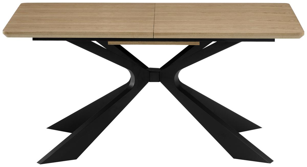 Esstisch Lulea Eichefarben/SchwaezL:160-210cm - Eichefarben/Schwarz, MODERN, Holz/Holzwerkstoff (160/210/90/76cm) - P & B