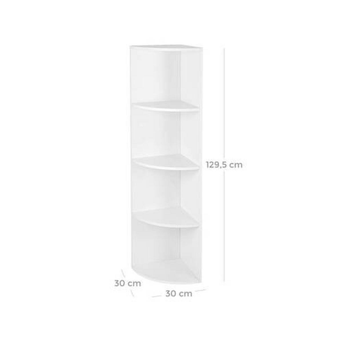 Eckregal Mit 4 Fächern B: 30 cm, Weiß - Weiß, Basics, Holzwerkstoff (30/129,5/30cm) - Boxxx