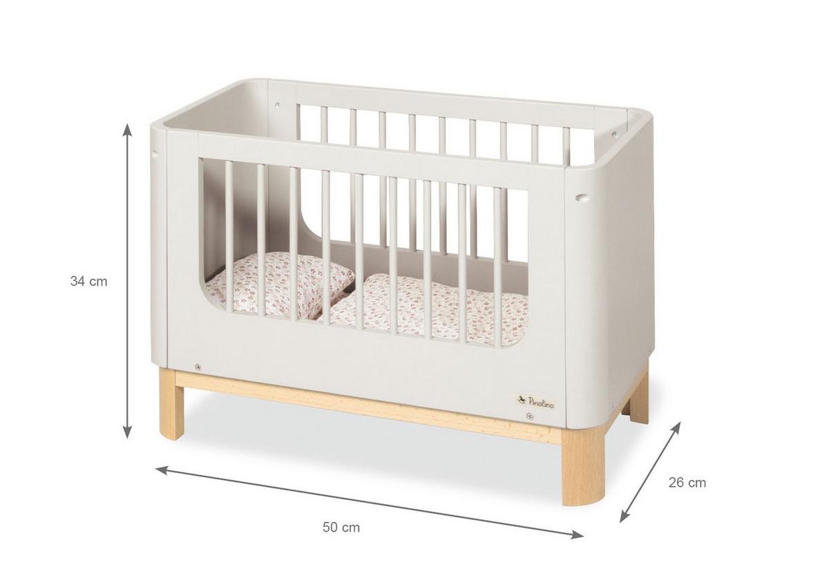 Puppenbett Holz Buche LxBxH: 50x26x34 cm - Beige/Naturfarben, Basics, Holz (50/26/34cm) - Pinolino