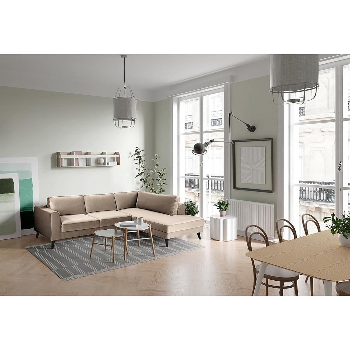 Ecksofa Lumber Jack Hellgrau S: 260x201 Cm - Wengefarben/Hellgrau, MODERN, Textil (260/201cm) - Trendmanufaktur