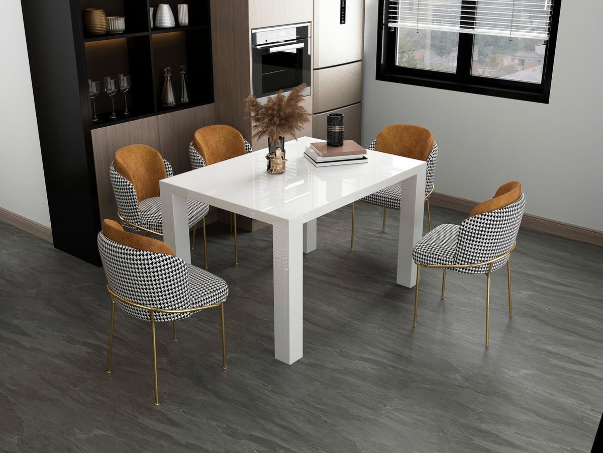 Esstisch Weiß B: 120-240 cm - Weiß Hochglanz, MODERN, Holzwerkstoff (120-240/80/76cm) - Livetastic