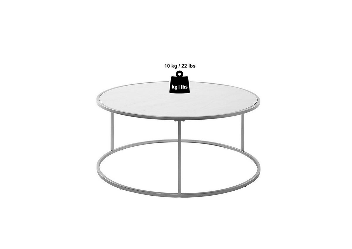 Couchtisch Sol Coffee - Goldfarben/Weiß, KONVENTIONELL, Holzwerkstoff/Metall (89,5/41cm) - Livetastic
