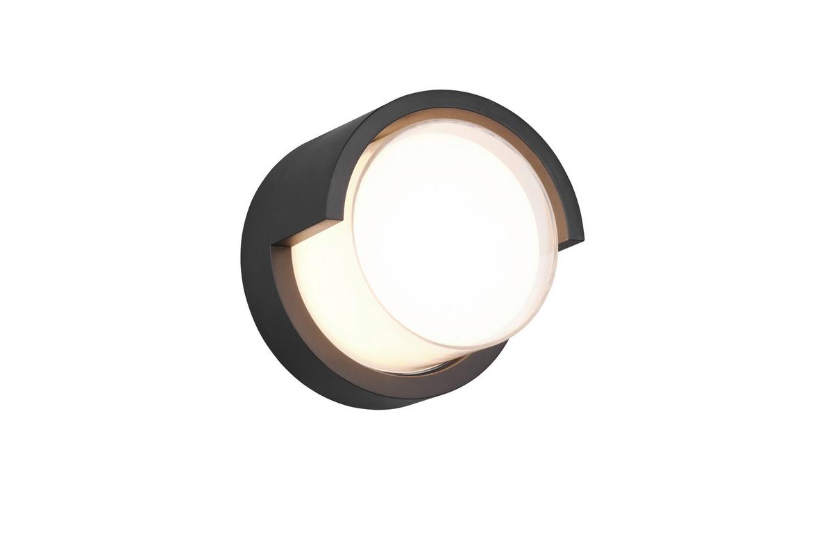AUßENWANDLEUCHTE Outdoor, 3000K, warmweiß - Schwarz/Weiß, Design, Kunststoff (15/10cm)