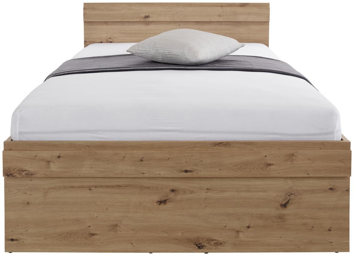 Stauraumbett 120x200 Cm Box, Artsan Eiche Dekor/weiß - Eiche Artisan/Weiß, MODERN, Holzwerkstoff (120/200cm) - Ondega