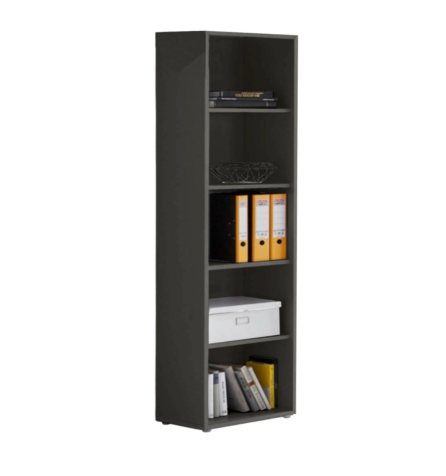 AKTENREGAL REGAL HOCH/SCHMAL - Anthrazit/Schwarz, LIFESTYLE, Holzwerkstoff (44,1/185,6/33cm) - MID.YOU
