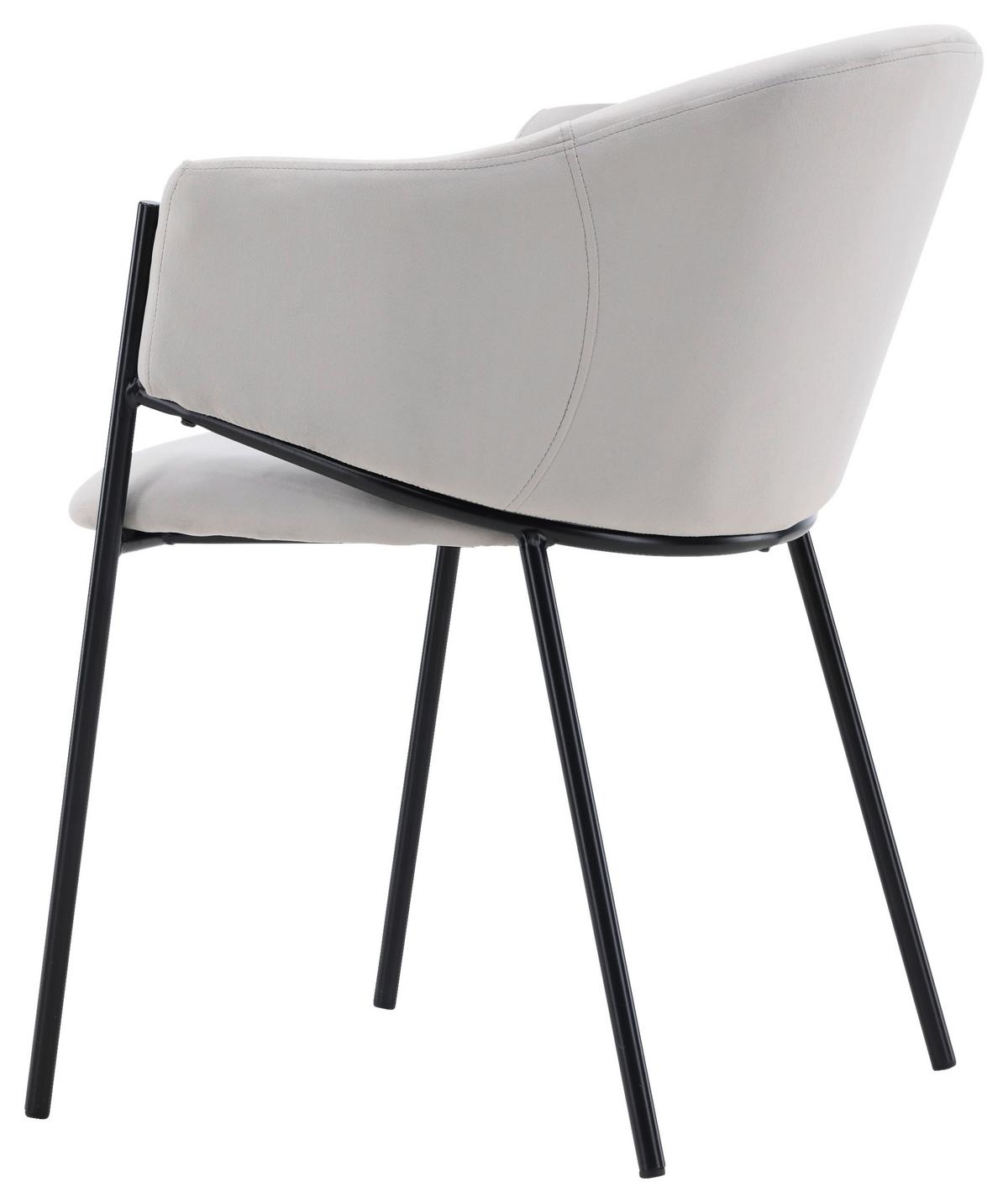 Stuhl-Set Evelina - Hellgrau/Schwarz, Design, Textil/Metall (54/80/62cm) - Livetastic