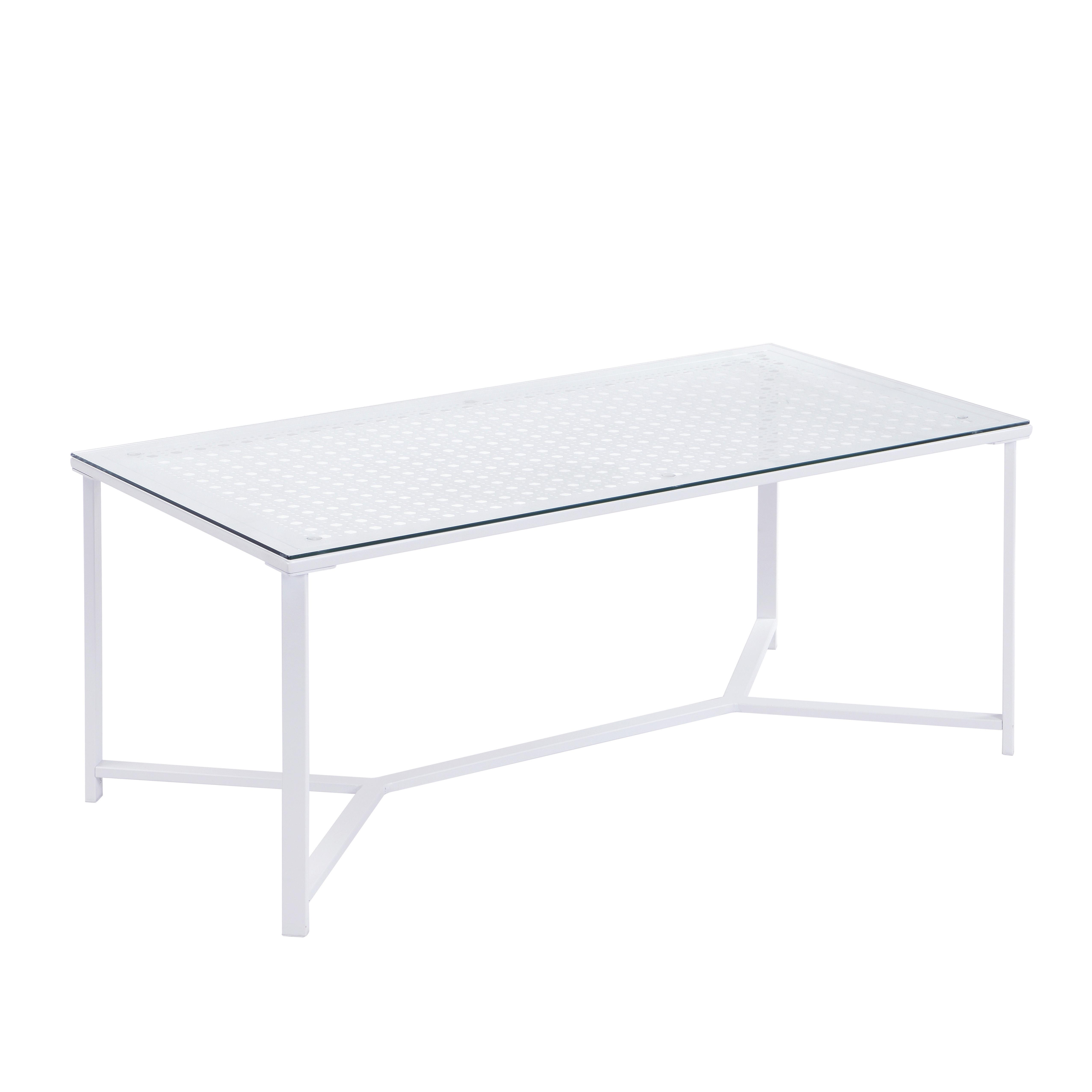 COUCHTISCH Weiß L: 100cm - Weiß, Design, Glas/Metall (100/50/42cm) - MID.YOU