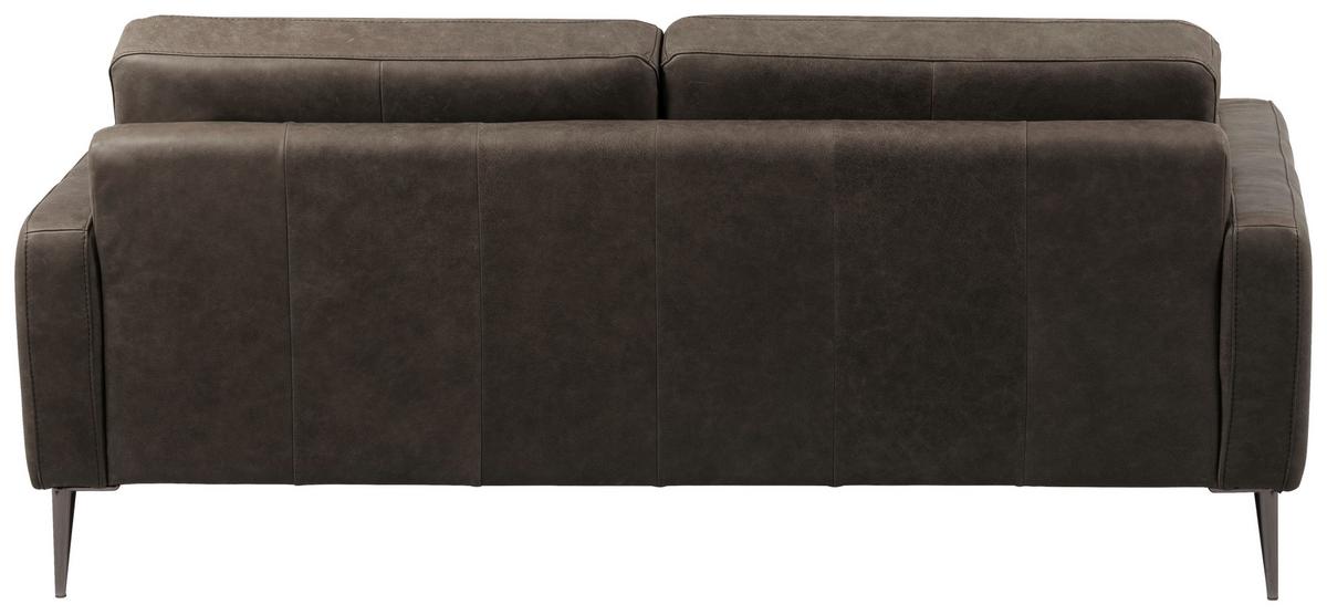 2-Sitzer-Sofa Spring, Fango B: 157 cm - Fango/Schwarzchrom, Design, Leder (157/85/92cm) - Livetastic