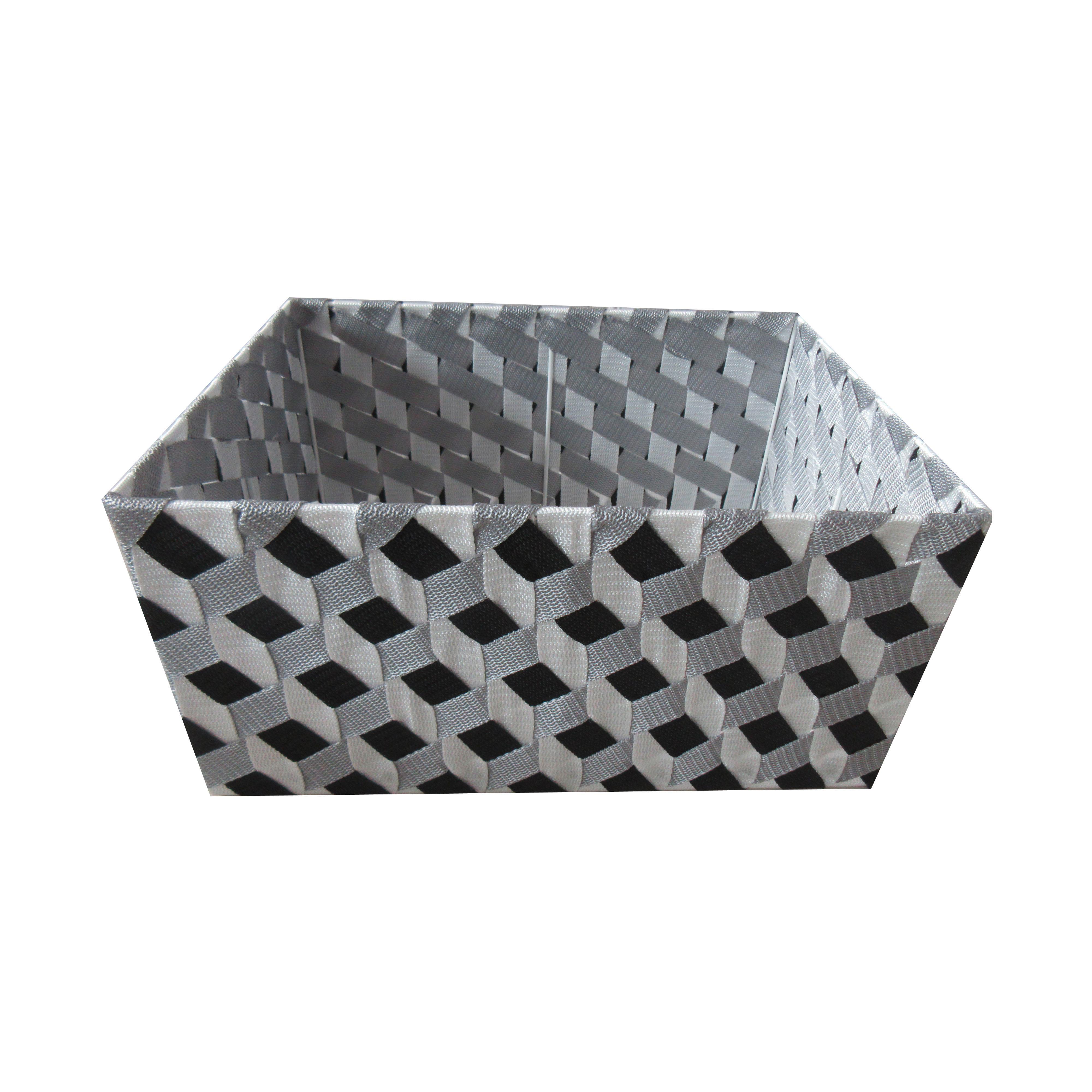 Korb Barbara - Schwarz/Weiß, Basics, Kunststoff/Metall (41/20/31cm) - Luca Bessoni