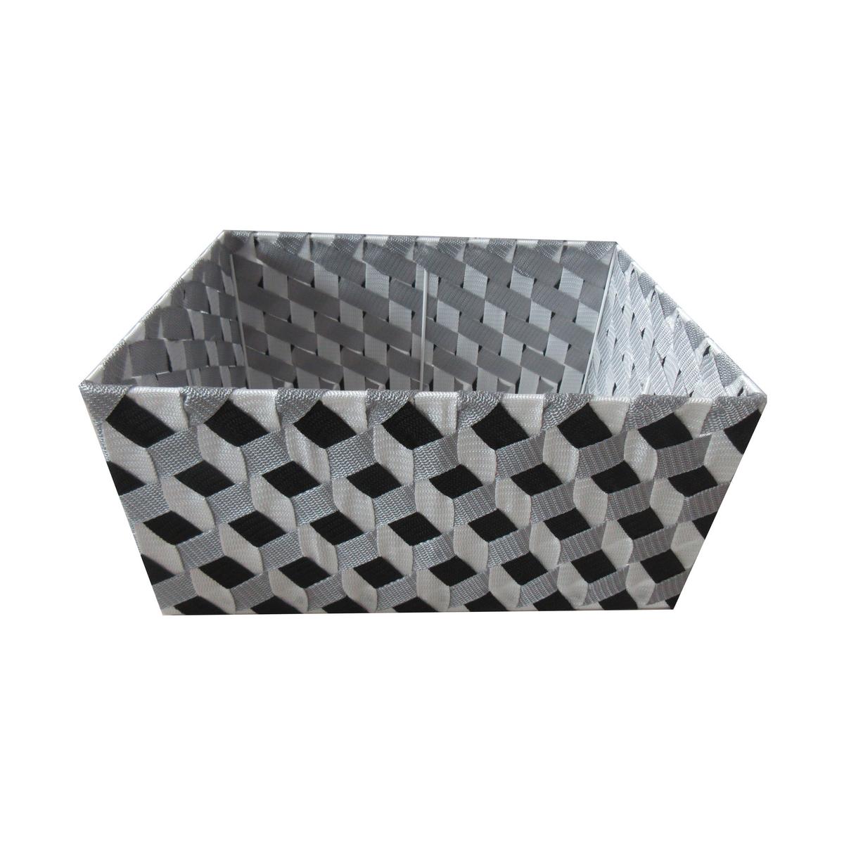 Kosár Barbara - fekete/fehér, Basics, műanyag/fém (41/20/31cm) - Luca Bessoni