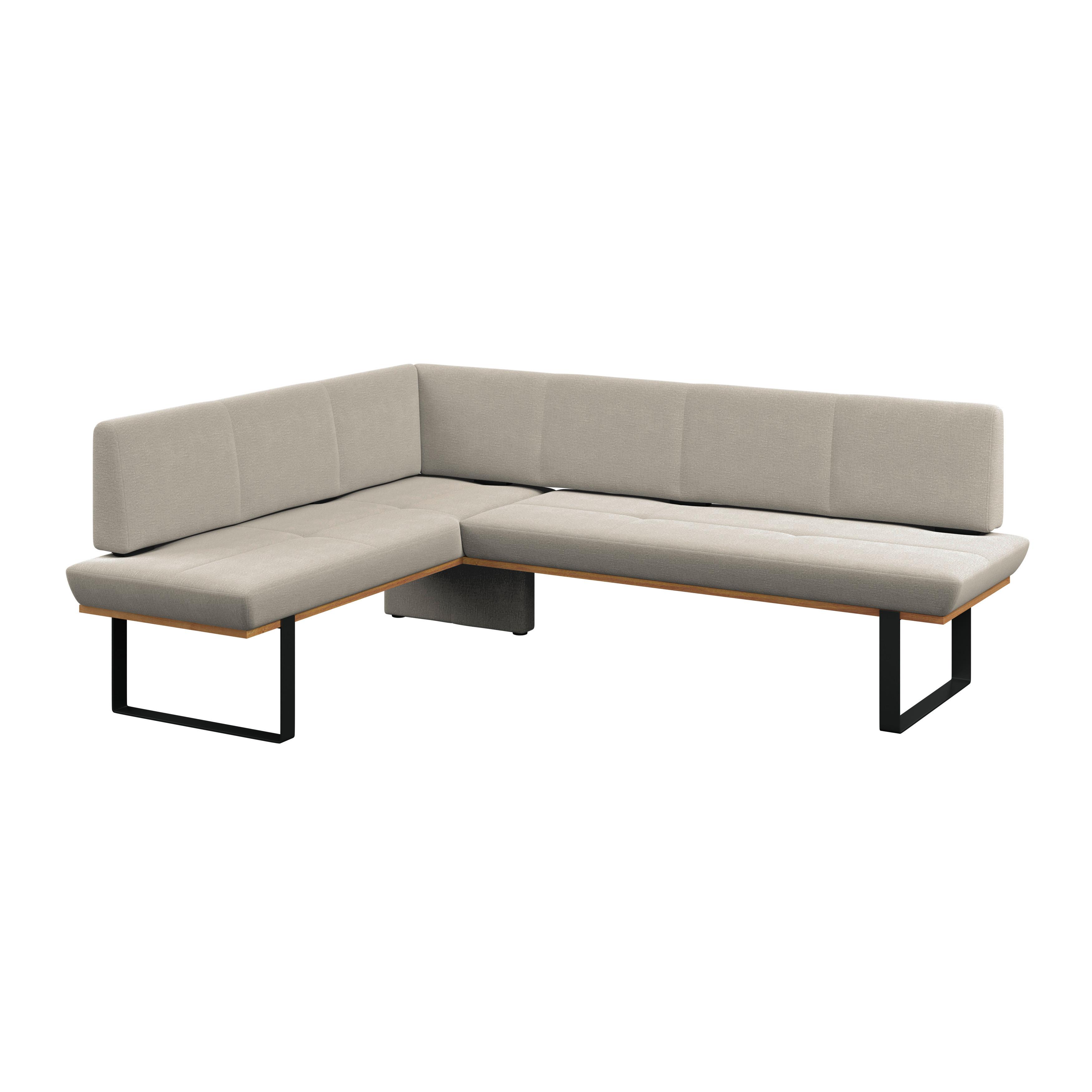 Eckbank Tristan Webstoff beige,S:175x245cm - Beige/Schwarz, MODERN, Holz/Textil (175/245cm) - James Wood