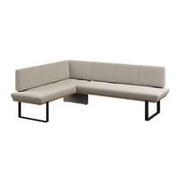 Eckbank Tristan Webstoff beige,S:175x245cm - Beige/Schwarz, MODERN, Holz/Textil (175/245cm) - James Wood
