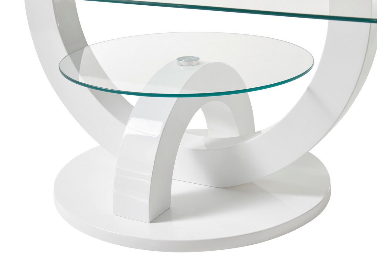 COUCHTISCH Boston Weiß L: 110cm - Weiß, Design, Glas/Holzwerkstoff (110/60/40cm) - Livetastic