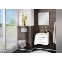 Badezimmer Clever Weiß Hg B: 60cm - Weiß Hochglanz/Weiß, MODERN, Holzwerkstoff/Stein (60/138/45,7cm) - MID.YOU