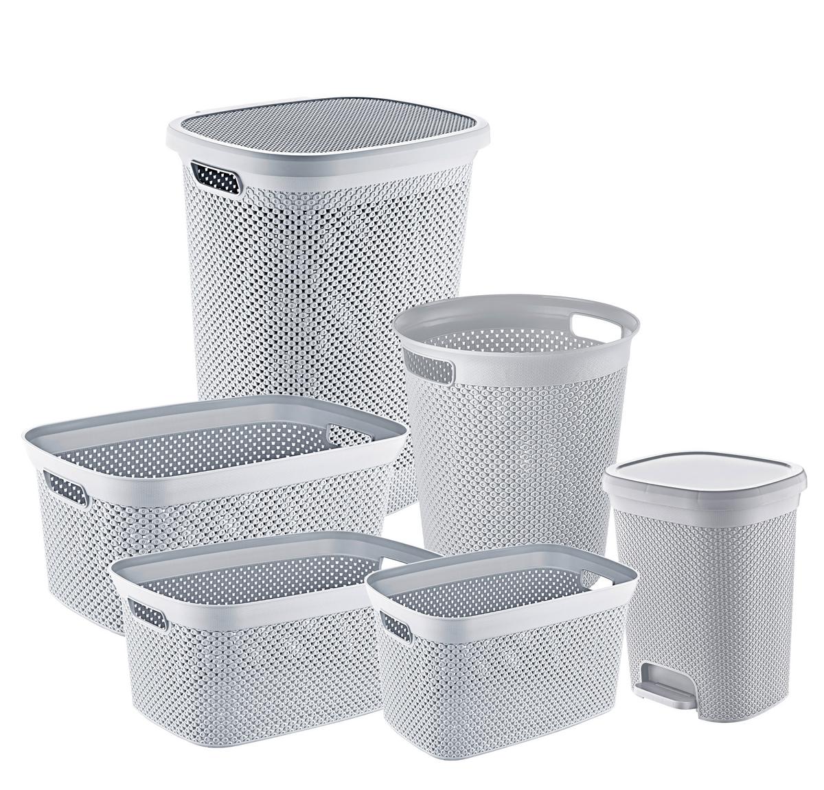 Ruháskosár Szett Knalla - szürke, Konventionell, műanyag - Luca Bessoni