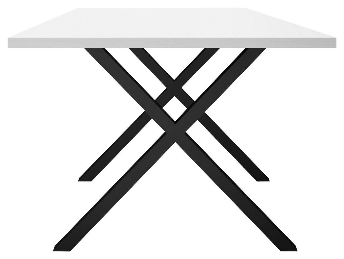 Esstisch Alex Schwarz, Weiß - Schwarz/Weiß, MODERN, Holzwerkstoff/Metall (200/100/78cm) - Livetastic