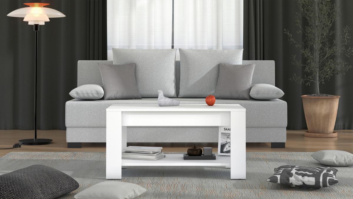 Dohányzóasztal Clent - fehér, Modern, faalapú anyag (90/45,5/49,5cm)