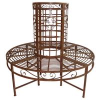 Baumbank Metall 4-Sitzer Larissa Rund - Rostfarben, MODERN, Metall (121/112cm)